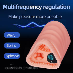 Désensibilisation retardée à trois canaux pour hommes balle Vibration avion tasse formateur peau douce simule le masturbateur à anneau de sperme - Product Image 6