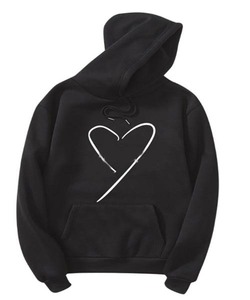 White Cropped Long Sleeve Casual Sweatshirt Winter Lined Hoodie with Front Logo Printed Design and Pocket Without <strong>String</strong> <strong>Top</strong> - Product Image 3