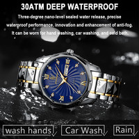 Montre Homme Luxe Tourbillon Phase Lune Romain Jour Date Acier Boucle Papillon Lumineux Verre Étanche Sur Mesure Gros