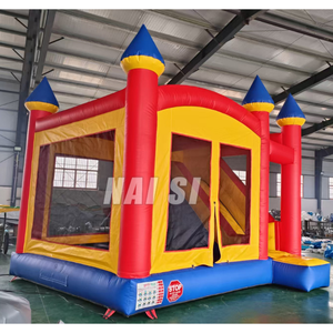 Château gonflable de fête avec toboggan combiné, structure gonflable pour enfants, trampoline arc-en-ciel, maison de rebond, château gonflable commercial à vendre - Product Image 5