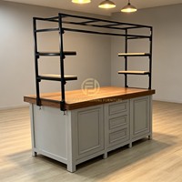 Table de buffet au design moderne et professionnel, présentoir en bois, supports modulaires pour table de buffet pour la restauration