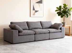 Sofá Tapizado en Tela Chenilla, Sofá de <span class=keywords><strong>3</strong></span> <span class=keywords><strong>Plazas</strong></span> Extra Grande y Cómodo Tipo Nube, Cojín Doble de Felpa para Sala de Estar - Product Image 4