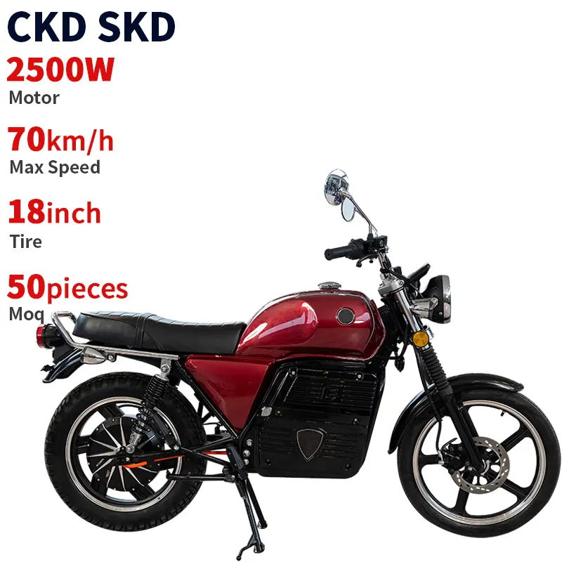 CKD ban 18 inci SKD 2500W pabrik Tiongkok sepeda motor listrik cepat 70km/jam kecepatan maks grosir sepeda motor elektrik