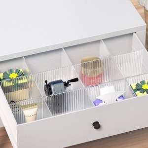 Transparent Plastic <b>Drawer</b> Dividers Rectangle Freestanding Adjustable <b>Storage</b> Organizers For Desktop Office Use PP Material - Product Image 3