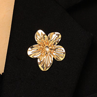 Bros Bunga Berlipit Model Hollow, Pin Kerah Berhias Enamel, Aksesoris Elegan Berkualitas Tinggi