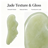 Planche Gua Sha en jade Xiuyan naturel, gratteur de massage facial pour le lifting de la peau, outil de soin de beauté anti-âge