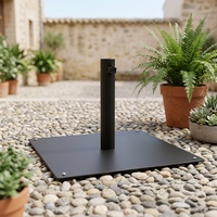 Support de parasol personnalisé JH-Mech pour terrasse, multi-usages, installation facile, antirouille, revêtement poudré, base en acier au carbone noir classique