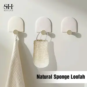 Label pribadi spons Luffa 2 In 1 alami jumlah besar scrub dapur pengelupasan spons mandi Loofah