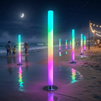 Lampe de sol cylindrique LED en PVC, décorative pour jardin, arrangement d'ambiance pour parc extérieur