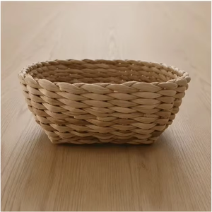 Handwoven Water Hyacinth <b>Storage</b> <b>Basket</b> Natural <b>Wicker</b> Organizer Bowl for Kitchen Countertop Fruit Display Dining Table - Product Image 1