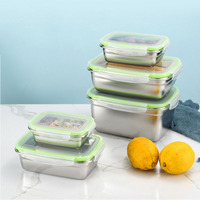 HYRI Acier Inoxydable Repas Bento Boîte À Lunch Avec Couvercles Bureau École Vaisselle Étanche Hermétique Réfrigérateur Conteneur De Stockage Des Aliments