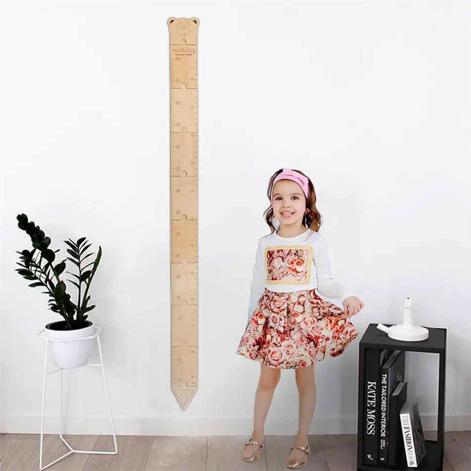 Tabla de altura personalizada de jirafa/oso/dinosaurio, decoración de pared para habitación de bebé, 180 cm