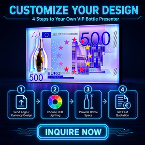 Présentoir LED pour billets de 500 euros, en acrylique, rechargeable, pour bouteilles VIP, éclairage lumineux pour discothèque, bar, fête - Product Image 4