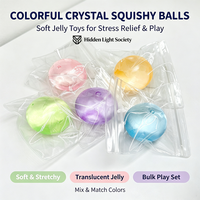 Jouet Squishy Transparent en Maltose de 6 cm, Rempli d'Huile de Coco, Balle Faite à la Main à Remontée Lente, Jouets Anti-Stress à Presser, Jouets Promotionnels