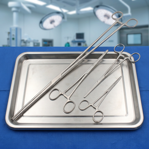 Juego de 4 Pinzas Rochester Rectas de 5.5'', 6'', 7'' y 16'' con Bloqueo Hemostático, Acero Inoxidable, Certificación CE Clase I, OdontoMed 2011 - Product Image 2