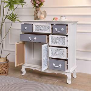 INNOVA Solid Wood Farmhouse Accent Style Eco-Friendly Storage <b>Cabinet</b> 5+ Drawers Home <b>Bar</b> Living Room Furniture for Home Hotel - Product Image 5