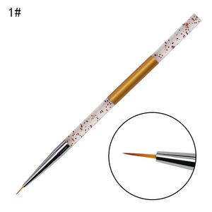3Pcs Acrylic <b>Glitter</b> Handle Nylon Nail Art Liner Brush Set 7mm 9mm 11mm Crimped Ferrule Gel Drawing <b>Pens</b> - Product Image 3