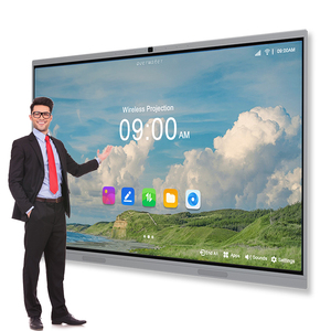 สมาร์ทบอร์ด ความละเอียดสูง 4K หน้าจอสัมผัส 20 จุด ไวท์บอร์ดอินเทอร์แอคทีฟ 86 นิ้ว ระบบแอนดรอยด์ วินโดวส์ รองรับ 3G/4G สำหรับธุรกิจและการศึกษา แรม 4GB - Product Image 1
