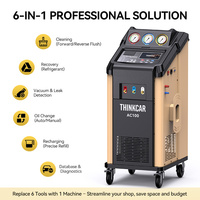 Máquina de Lavado y Recuperación de Aire Acondicionado THINKCAR AC100 para Reparación Confiable, Elimina el Sedimento y Recarga con Precisión