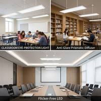 Suspension LED anti-éblouissement à double câble pour salle de classe, protection oculaire, diffuseur prismatique, directement de l'usine, pour écoles, bibliothèques, bureaux
