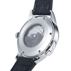 Montre mécanique automatique de luxe unisexe avec mouvement Seagull personnalisé, cadran à roulette, diamants et réserve de marche en cuir, 41 mm - Product Image 3