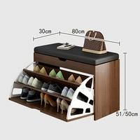 Meuble à chaussures et armoire en bois moderne personnalisé à 3 niveaux, grande capacité, gain de place, avec design à rabat pour salon et couloir