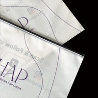 Sacs en plastique personnalisés avec fermeture éclair coulissante, pochettes zippées mates avec logo et informations sociales pour l'emballage de vêtements et de sous-vêtements