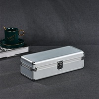 Boîte de rangement portable en alliage d'aluminium pour 5 montres avec serrure, étanche et anti-poussière, pour le transport