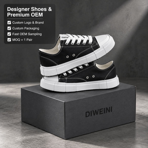 Chaussures de créateur de luxe pour hommes et femmes, chaussures de marche en toile noire de haute qualité, semelle segmentée, baskets, zapatillas, neuves - Product Image 1