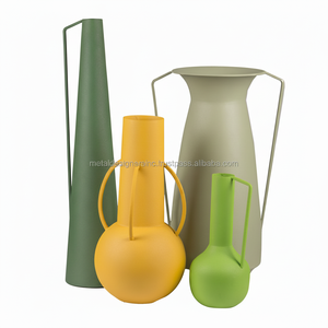 Lot de 4 poignées de la gamme multi-design et finitions Vases avec poignées Pots de fleurs en métal Jardinières pour la décoration intérieure Pots de fleurs - Product Image 1