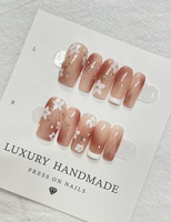 Lot de 10 faux ongles à presser personnalisés en gel peint à la main, forme cercueil, magnifiques et luxueux, en PMMA, les plus vendus