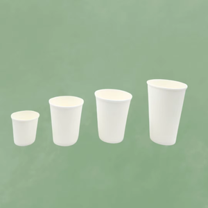 Vaso de papel blanco liso diseñado con material duradero de calidad alimentaria para un servicio confiable de bebidas frías y calientes Proveedor indio - Product Image 1