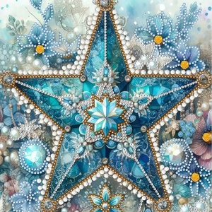 Kit de Pintura de Diamantes de Cristal con Diseño de Bailarina de Flores Azules, Decoración de Pared Estilo Americano, Forma Rectangular Especial, Decoración para el Hogar - Product Image 6