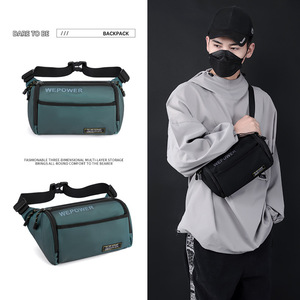 Wepower Sac de poitrine pour homme en nylon, grande capacité, résistant à l'eau, sac bandoulière pour les loisirs, les voyages, les sports de plein air - Product Image 1