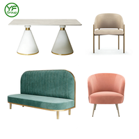 Canapé de restaurant de luxe sur mesure en gros, mobilier de restaurant, ensembles de sièges de banquettes avec base en acier inoxydable pour hôtel et café