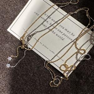 สร้อยคอจี้เงินแท้ S925 สำหรับผู้หญิง ดีไซน์เจ้าหญิงหลบหนี ประดับพวงมาลัยดอกไม้ โบว์ และแหวน ประดับเพชรซิคอนระยิบระยับ หรูหรา - Product Image 1