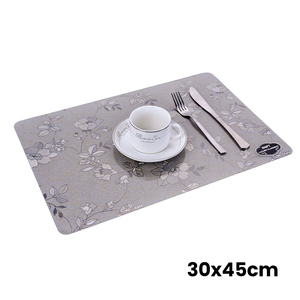 RNPT Glitzer-Tischsets aus Kunststoff 30x45cm Rechteckig mit Blumenranken-Muster und Abgerundeten Ecken für Restaurant-Esstische - Product Image 1