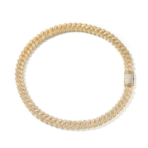 Bracciale e Collana da Uomo alla Moda, a Forma di Luna, con Zirconi Cubici Baguette CZ Iced Out, Tricolore, Stile Miami Cuban, Gioielli Regalo - Product Image 6