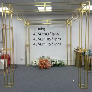 New Wedding Gold-plated Screen Background <b>Frame</b> Iron Art Golden <b>Arch</b> square Scene Decorative Props Flower <b>Frame</b> - Product Image 3