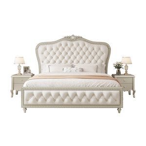 Lit double de style européen, dernières conceptions de tête de lit, ensemble de meubles de chambre haut de gamme de <span class=keywords><strong>France</strong></span>, lit king size - Product Image 3