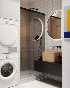 Ensemble <span class=keywords><strong>armoire</strong></span> et bureau coulissant blanc minimaliste, poste de travail intégré et dissimulé, gain de place - Product Image 2