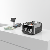 TIMETECH Compteuse de billets de banque semi-automatique en plastique avec écran LCD, capacité de 1000 billets/minute