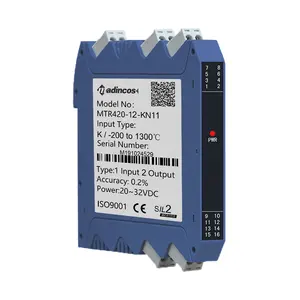 MSC80T:0.2% 2KV isolato 24VDC universale 0-5V/1-5V/0-20ma 4-20ma RTD PT100 trasmettitore di temperatura in guida DIN montato 20-32VDC