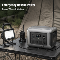 Station d'alimentation portable LiFePO4 2500W 1920Wh à charge rapide avec panneau solaire pliable 600W, système d'énergie solaire pour les urgences domestiques