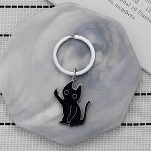 Llavero de Acero Inoxidable con Colgante de Gato Negro con el Dedo Medio, Diseño Divertido de Gatito Disobediente, Gran Venta - Product Image 4