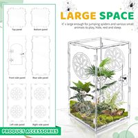 Enclos pour insectes et petits reptiles en acrylique de 11,8*6*6 pouces, habitat pour mantes religieuses, terrarium pour insectes, cage pour araignées sauteuses, accessoires