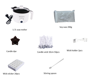 Kit de fabrication de bougies avec fondoir à cire, ensemble d'outils pour la fabrication de bougies <span class=keywords><strong>maison</strong></span>, fondoir à cire électrique - Product Image 3