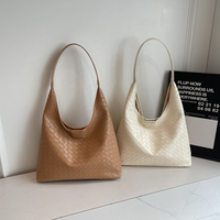Sac à main tissé pour femmes de luxe léger de haute qualité Style européen américain grande capacité sac fourre-tout décontracté fermeture à glissière étanche