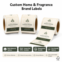 Étiquettes personnalisées pour bougies avec bordure dorée, autocollantes, minimalistes, mates, pour l'emballage de bougies parfumées en cire de soja