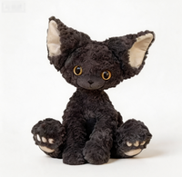 Peluche chat noir bouclé Devon avec rembourrage en coton PP pour enfants